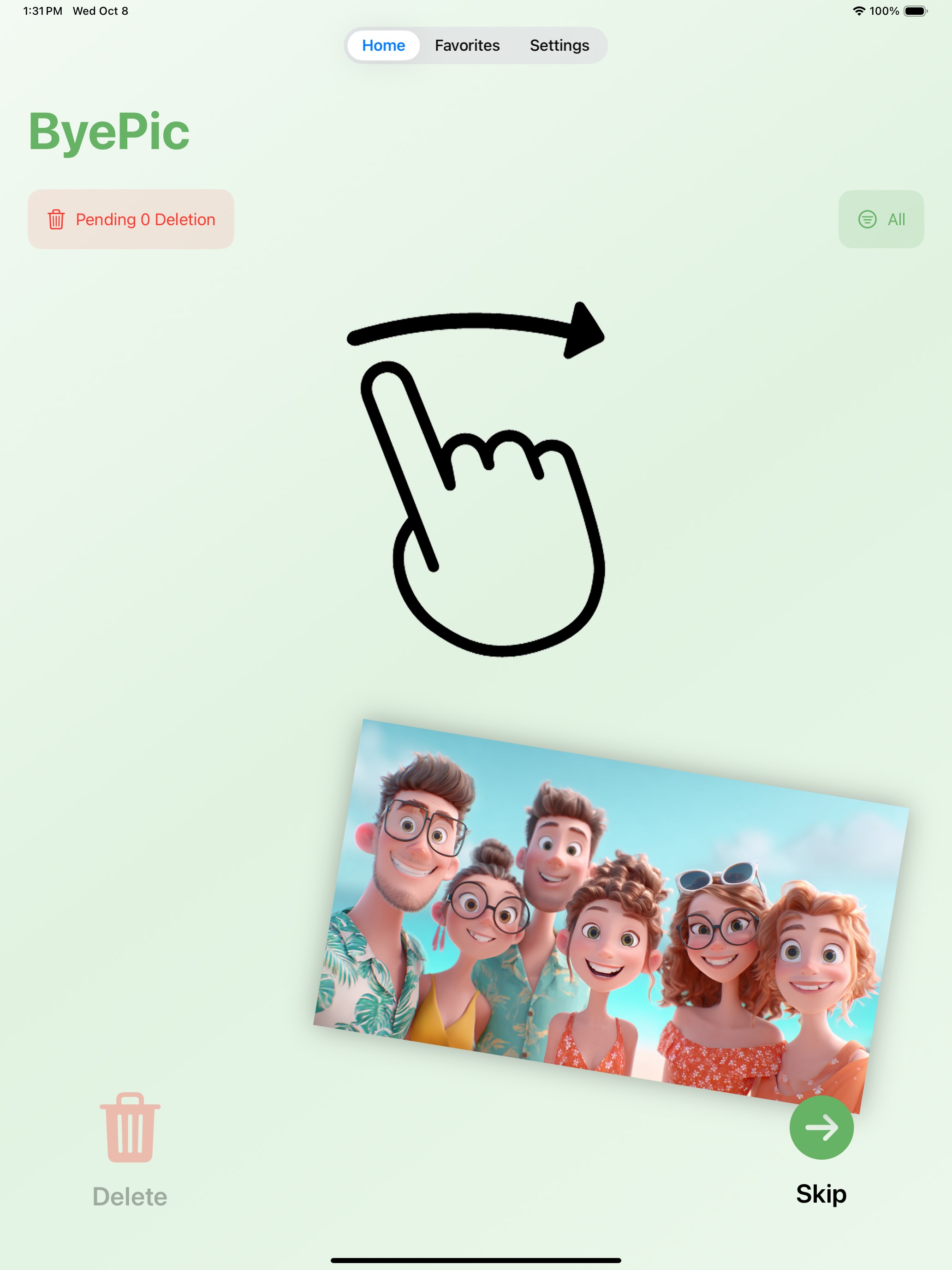 iPad Swipe Right